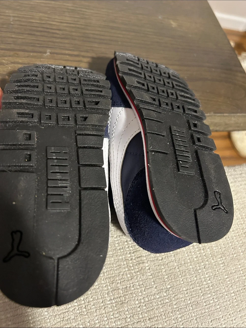 Puma Kids Navy, White & Red Velcro Runner
